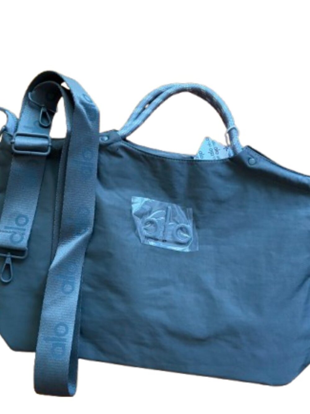 ALO Yoga Large Canvas Bag Gray Weekend Gym Travel Golf Luxury Tote NWT